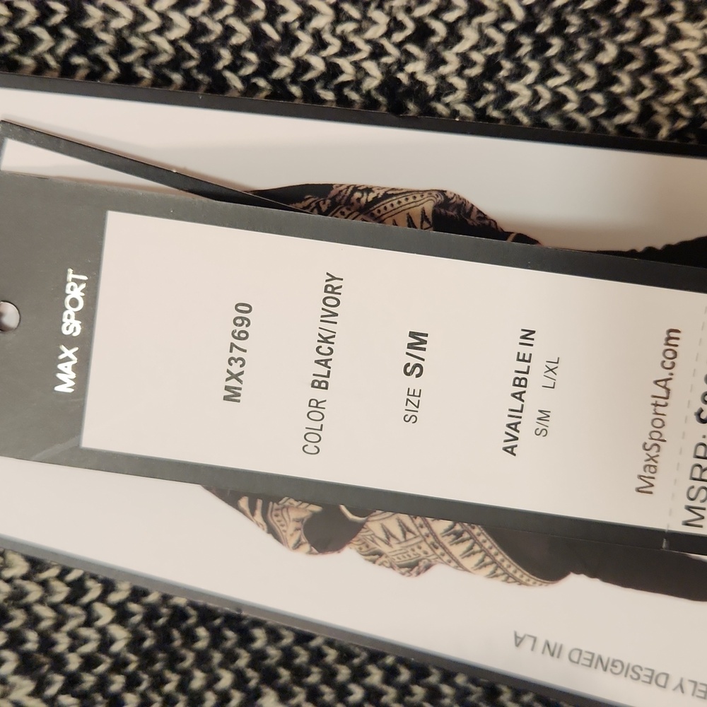 022.NWT $268 MAXSTUDIO BOHEMIAN OPEN CARDIGAN IN BLACK & IVORY - Picture 6 of 7